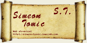 Simeon Tomić vizit kartica